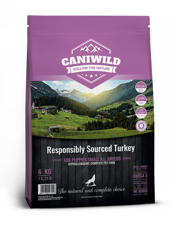 Caniwild Responsibly Sourced™ Turkey Puppy Small 2kg, hipoalergiczna z indykiem i kaczką jakości Human-Grade