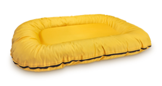 Nowoczesny, modny ponton - legowisko wodoodporne z wymiennymi pokrowcami z kodury XL żółty
