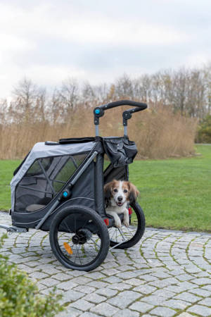 Przyczepka rowerowa dla psa Przyczepa rowerowa z funkcją szybkiego składania L szara