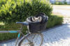 Kosz na rower z siatką odpowiedni na wąskie bagażniki rowerowe